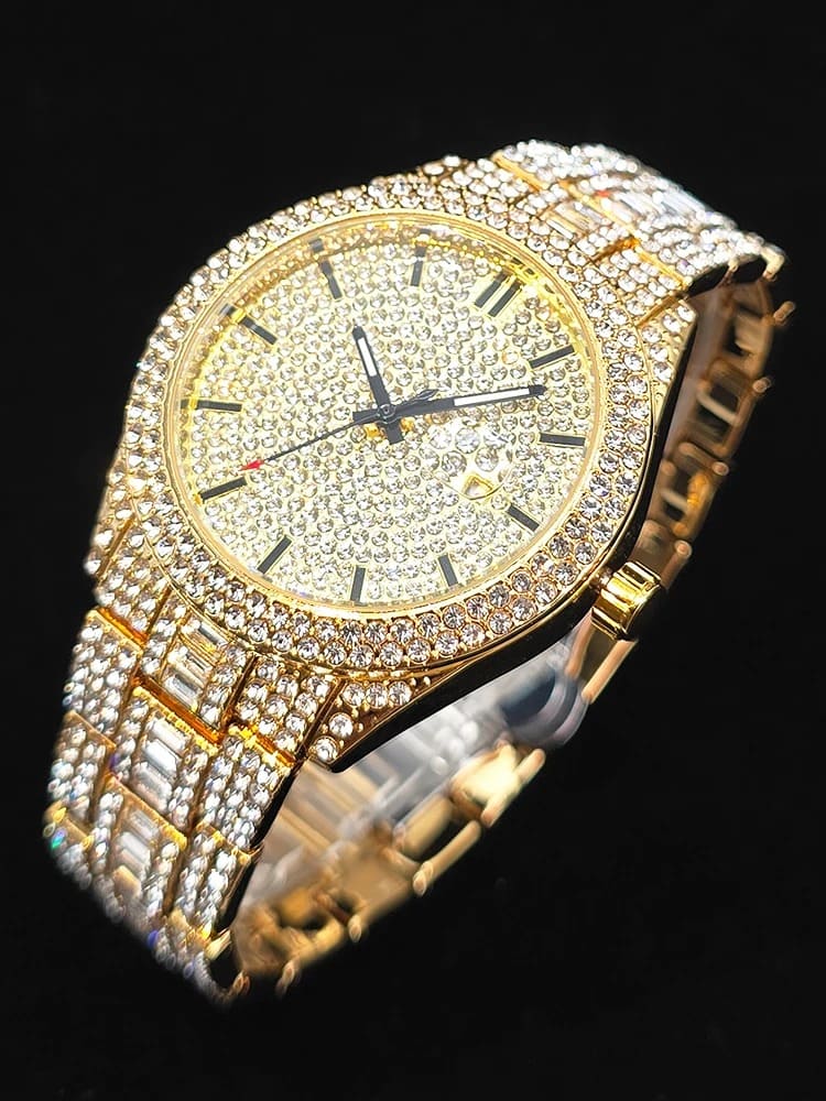 Relógio 18K Gold Iced Money