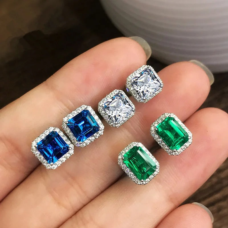 Brincos Square Emerald