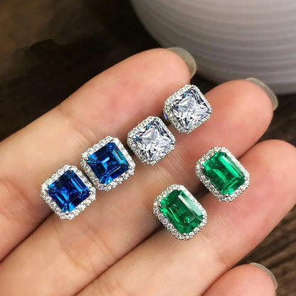 Brincos Square Emerald