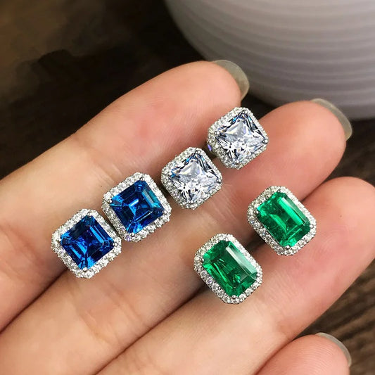 Brincos Square Emerald
