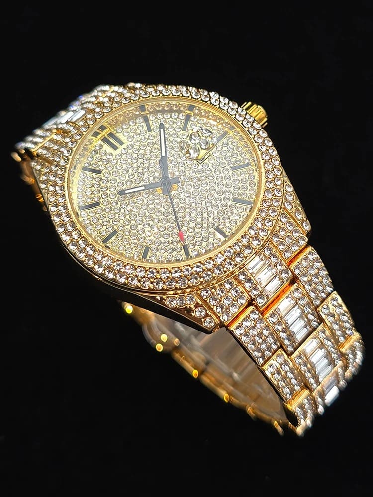 Relógio 18K Gold Iced Money