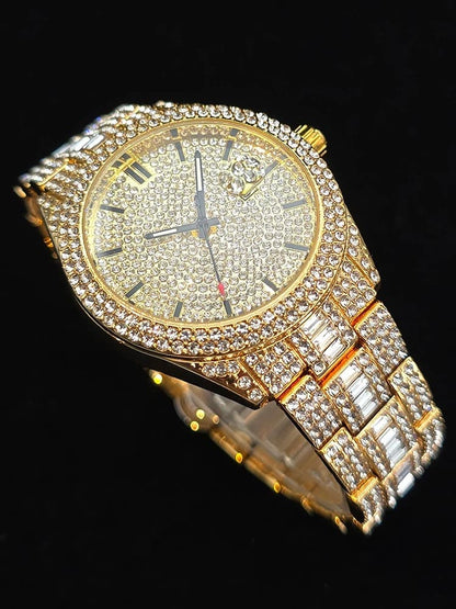 Relógio 18K Gold Iced Money