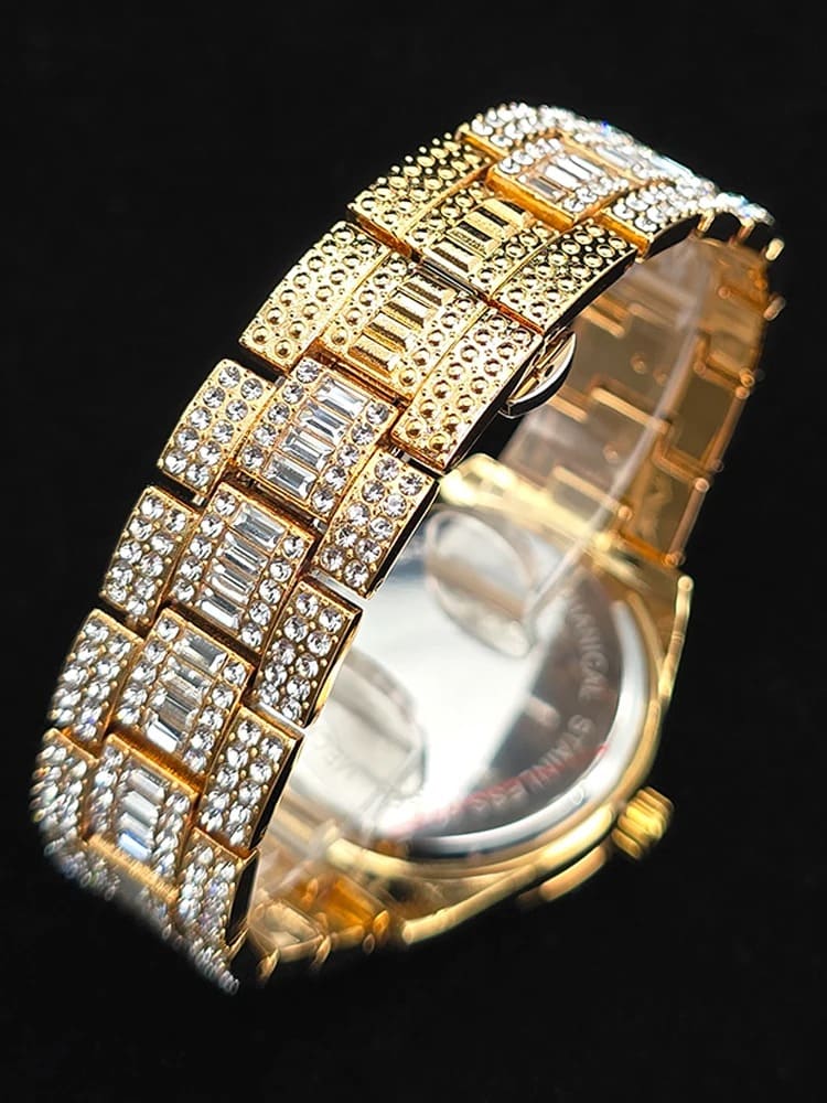 Relógio 18K Gold Iced Money