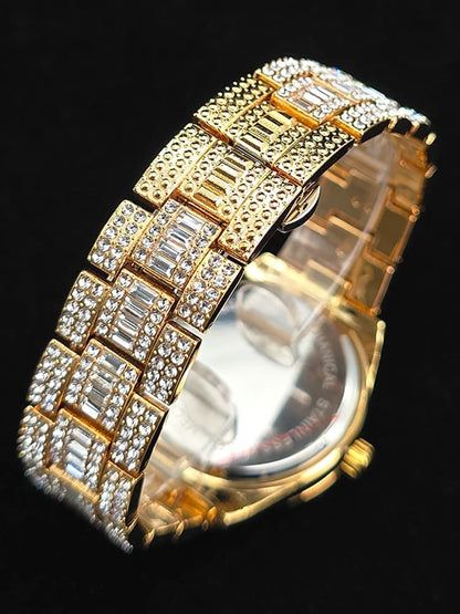 Relógio 18K Gold Iced Money